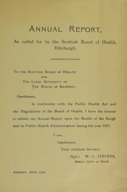 [Report 1923] by Renfrew (Scotland). Burgh Council