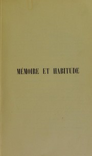 Cover of: M©♭moire et habitude