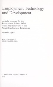 Cover of Employment, technology and development