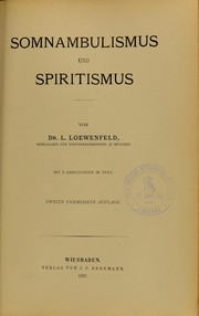 Cover of: Somnambulismus und Spiritismus