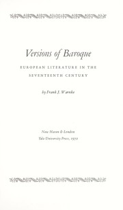 Cover of: Versions of baroque: European literature in the seventeenth century