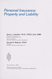 Cover of: Personal insurance : property and liability by 