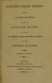 Cover of: Oxford English prize poems