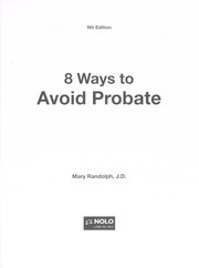 Cover of: 8 Ways to avoid probate by Mary Randolph
