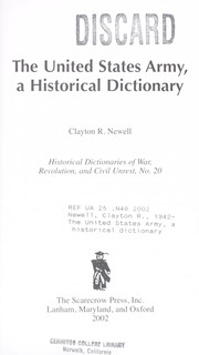 Cover of: United States Army, a historical dictionary