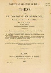 Cover of: Th©·se pour le doctorat en m©♭decine by P.-H Peyrau, P.-H Peyrau