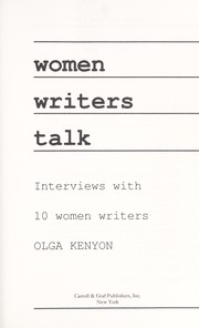 Cover of: Women writers talk by Olga Kenyon