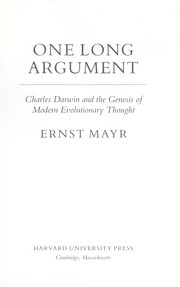 Cover of: One long argument by Ernst Mayr