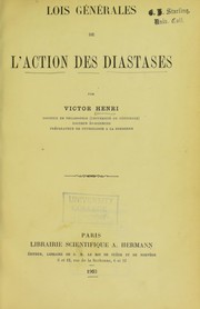 Cover of: Lois g©♭n©♭rales de l'action des diastases