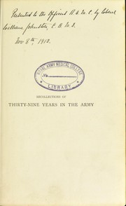 Cover of: Recollections of thirty-nine years in the Army: Gwalior and the Battle of Maharajpore, 1843 ...