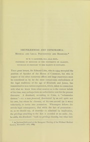 Cover of: Medical and legal preventives and remedies for drunkenness and dipsomania : two addresses