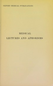 Cover of: Medical lectures and aphorisms by Samuel (Samuel Jones) Gee