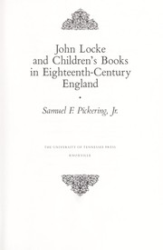 Cover of: John Locke and children's books in eighteenth-century England
