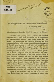 Cover of: Ist Heilgymnastik in Irrenh©Þusern einzuf©ơhren?: Mittheilungen