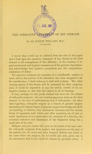 Cover of: I. Operative treatment of hip-disease. II. Rest and fixation in joint-disease by De Forest Willard, De Forest Willard