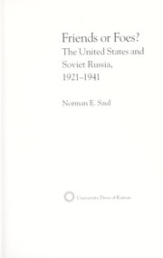 Cover of: Friends or Foes?: The United States and Soviet Russia, 1921-1941