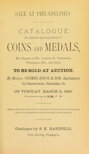 Cover of: Catalogue of a small but interesting collection of coins and medals, the property of Mr. Alfred D. Venderer ...