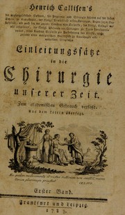 Cover of: Einleitungss©Þtze in die Chirurgie unserer Zeit. Zum akademischen Gebrauch verfasst ... aus dem Latein ©ơbersezt