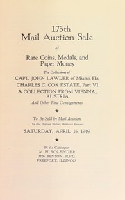 Cover of: 175th mail auction sale of rare coins, medals, and paper money | M. H. Bolender