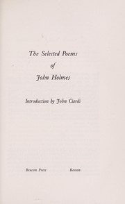 Cover of: Selected poems. by Holmes, John