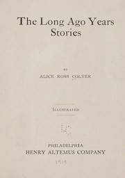 Cover of: The long ago years stories