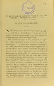Cover of: On penetrating gunshot wounds of the abdomen: an experimental study and clinical review
