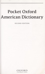 Cover of: Pocket Oxford American dictionary.