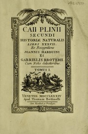 Cover of: Historiae naturalis libri XXXVII
