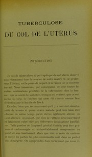 Cover of: Tuberculose du col de l'ut©♭rus: th©·se pr©♭sent©♭e et publiquement soutenue ©  la Facult©♭ de m©♭decine de Montpellier le 9 juin 1905