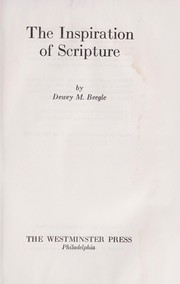 Cover of: The inspiration of Scripture.