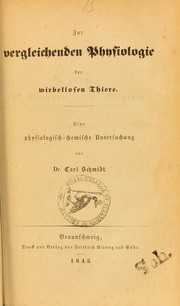 Zur vergleichenden Morphologie der wirbellosen Thiere by Karl S. Schmidt