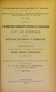 O naiboliee udobnykh sposobakh dobyvaniia khlora dlia dezinfektsii by Liudvig Iakovlevich Vecherkevich