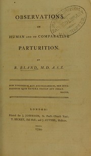 Cover of: Observations on human and on comparative parturition.