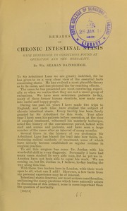 Remarks on chronic intestinal stasis by William Seaman Bainbridge
