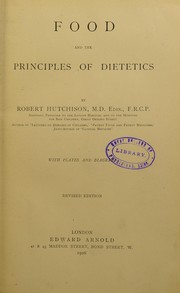 Cover of: Food and the principles of dietetics.
