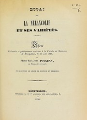 Cover of: Essai sur la m©♭lancolie et ses vari©♭t©♭s by Marie Alexandre Pougens, Marie Alexandre Pougens