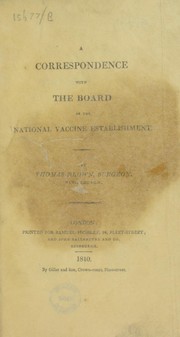 Cover of: A correspondence with the Board of the National Vaccine Establishment