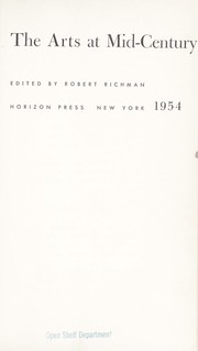 Cover of: The arts at mid-century.