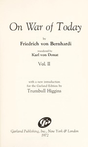 On war of to-day by Friedrich von Bernhardi