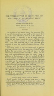 Cover of: The water supply in ships from its beginning to the present time by Henry Gustav Beyer
