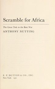 Scramble for Africa by Anthony Nutting