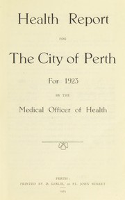 Cover of: [Report 1923] by Perth (Scotland). City Council