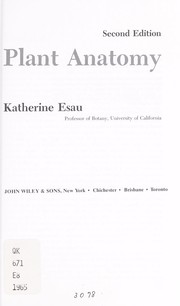 Cover of: Plant anatomy by Katherine Esau