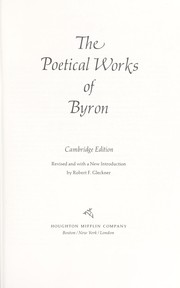 Cover of: The poetical works of Byron.