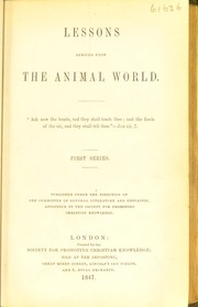 Cover of: Lessons derived from the animal world