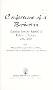 Cover of Confessions of a barbarian