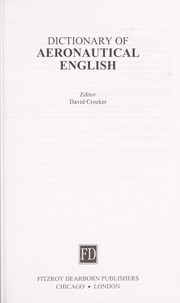 Cover of: Dictionary of aeronautical English