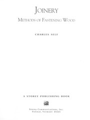 Cover of: Joinery : methods of fastening wood