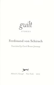 Cover of: Guilt by Ferdinand von Schirach