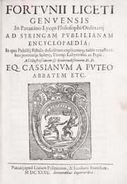 Cover of: Fortunii Liceti ... Ad Syringam Publilianam encyclopaedia by Fortunio Liceti